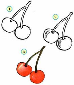 как рисовать фрукты и ягоды
